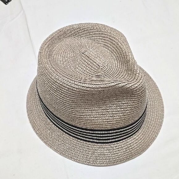 Something Special Stylish Tan Fedora Hat with Black Stripe - Picture 1 of 10